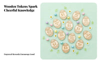 27 Pieces Wooden Easter Reward Tokens Reusable Easter Egg Search Prizes Candy Substitute Youthful Reward Tokens
