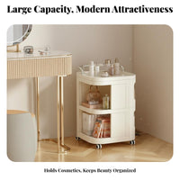 Cosmetic Storage Trolley Lockable Casters Multi-Tier Beauty Trolley Wheels with Brakes Rolling Makeup Cart for Students, Salon, Dressing Room, Bedroom