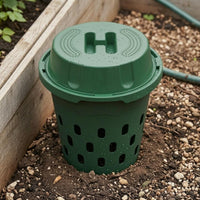 Ventilated Plastic Compost Bin Perforated Lid Vented Compost Bin Cylindrical Household Waste Lightweight