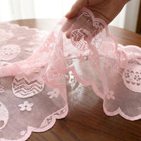 Easter Lace Table Runner Easy to Clean Easter Table Runner Machine Washable House Decoration for Party Hosts, Families, Dining Room, Home, Mantelpiece