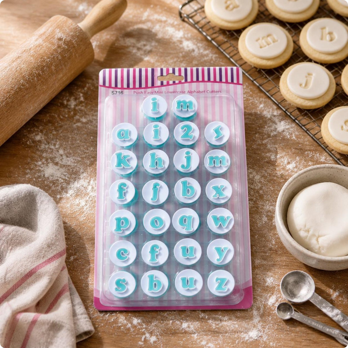 26 Pieces Letter Number Stamp Set Multi-Use Baking Tool Lightweight