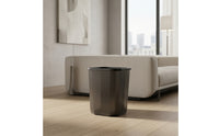 Trash Bin with Press Collar Semi-Transparent Plastic Trash Bin Plastic Waste Container Frosted Garbage Can Press Collar