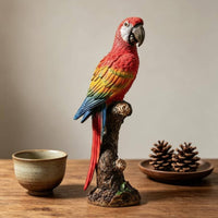 Resin Parrot Model Lively Colors Realistic Parrot Statue European Style House Decoration for Entryway, Office