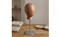 Hairpiece Mannequin Head Metal Base Hairpiece Display Head Wood Grain