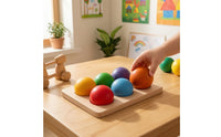 Rainbow Matching Ball Toy Educational Color Sorting Balls Game Color Matching Toy Sensory Ball Sorting Game Child-Centered