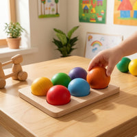 Rainbow Matching Ball Toy Educational Color Sorting Balls Game Color Matching Toy Sensory Ball Sorting Game Child-Centered