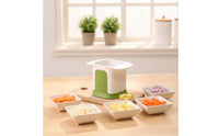 Compact Vegetable Chopper with Container Space-Saving Manual Dicer Portable Cutter Easy to Clean for Kitchen, Small Kitchens