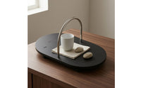 Black Oval Serving Tray Minimalist Serving Item Stable Household Base Decor