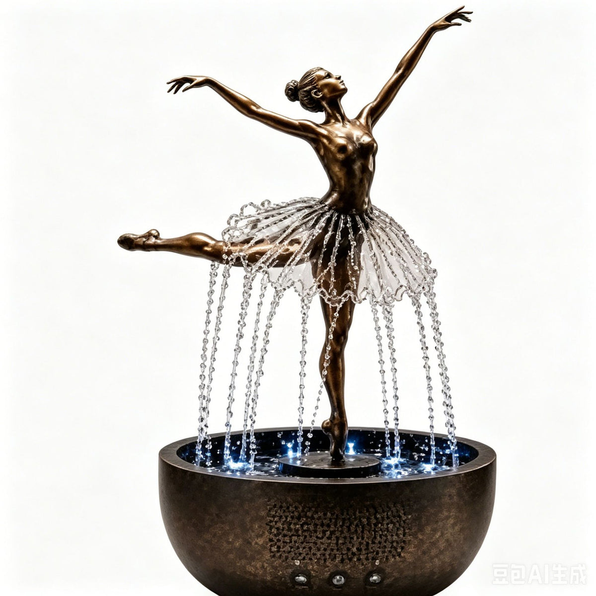 Elegant Ballerina Tabletop Water Fountain Decoration
