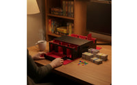 Portable Trading Card Storage Box with Handle Hard-Shell Card Storage Box with Window Divided Travel-Friendly for Collectors, Gamers, Game Night