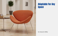 Minimalist Modern Lounge Chair, Nordic Recliner, Upholstered Single Sofa, Metal Frame, for Hotel Lobby, Office, Living Room