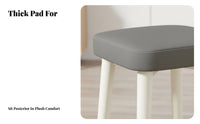 Modern Design Upholstered Vanity Stool Space-Saving Stackable Tufted Footstool Padded Seat Household Furniture Multifunctional for Makeup Users, Apartment Dwellers, Homeowners, Dining Room, Small Areas, Bedroom, Entryway