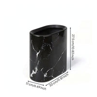 Slim Trash Can Oval Slim Trash Bin Bathroom Wastebasket Modern for Kitchen, Living Room