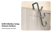 Vertical Door Hook Hanger Drill over the Door Hook Rack No Installation Required Home Storage Solution for Renters, Dorm Room, Entryway, Washroom