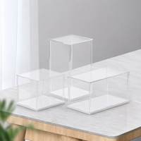 Acrylic Display Case for Models, Clear Dustproof Protection Showcase, White Base Collectible Display Cabinet