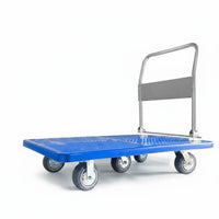Quiet Wheels Foldable Push Trolley Easy Storage Collapsible Dolly Lightweight Platform Truck Multi-Purpose for Delivery Personnel, Warehouse Workers, Garage, Workshop, Shopping, Loading Dock