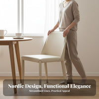 Nordic design Upholstered Saddle Chair Minimalist Design Seating Furniture Ergonomic spinerest Comfortable Padding for Interior Designers, homeowners, Renters, Dining Room, Kitchen, Bedroom, Home Office