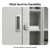Lockable Security Wall-Mounted Key Cabinet Heavy Duty Construction High-Capacity Lock-and-Keyer Adjustable Shelves Storage Solution Effortless Sliding Panels for Realty Estate Agents, Car Dealership Personnel, Building Supervisors, Workshop