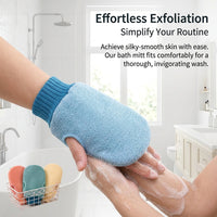Microfiber Exfoliating Gloves for Men and Women, Bath Glove Body Scrubber, Deep Cleansing Wash for Spa Mitt Set