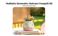 White and Pink Home Decor Desktop Pot Space-Saving Planter