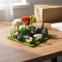 Dollhouse Courtyard Decoration Kit Resin Material Miniature Garden Decoration Kit Tiny Landscape Accessories Great Gift