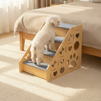 Wooden Pet Staircase Carpeted Dog Steps with Carpet Sturdy Furniture for Older Pets, Sofa