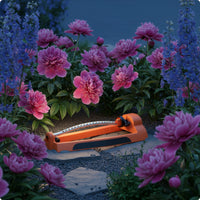 Oscillating Lawn Sprinkler 17 Nozzles Lawn Sprinkler Outdoor Watering Orange Plastic Body Yard Tool Easy to Use