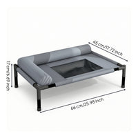 Cooling Raised Dog Bed with Padded Edge Portable Dog Cot with Padded Edge Washable Elevated Pet Bed for Backyard, Travel