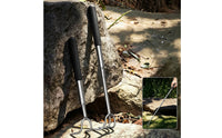 Stainless Steel Telescopic Garden Rake Long-Handled Telescoping Hand Rake Portable Foldable for Gardeners