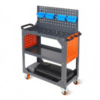 Thickened Steel Plate Mobile Tool Cart Reinforced Frame Tool Cart with Wheels Easy Assembly Heavy Duty Rolling Trolley for Mechanics, Technicians, DIY Enthusiasts, Auto Repair Shop, Job Site, Factory, Warehouse