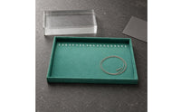 Green Jewelry Display Tray Flocked Velvet Jewelry Tray Rectangular Accessory Storage Raised Rim