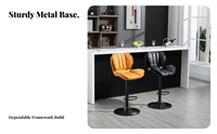 360-Degree Swivel Adjustable Pedestal Stool with Back Integrated Footrest Bar Chair Wide Stable Base Counter Seating Modern Design for Homeowners, Business Owners, Receptionists, Reception Area, Restaurant, Kitchen, Dining Room