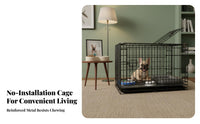 Foldable Design Folding Dog Crate Leak-Proof Tray Folding Metal Dog Crate Easy to Clean Wire Pet Kennel Space Saving for Young Dogs, Cats, Training