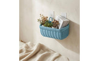 Wall-Mounted Storage Basket Rectangular Wall-Mounted Organizer Basket Easy Installation Space-Saving for Kitchen