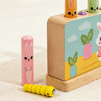 Hare Bouncing Game Upright Pegs Tap Peg Game Solo Children's Play Activity