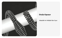 Electric Rotary Drain Auger Heavy Duty Steel Cable Drain Cleaner Drill Attachment Flexible Pipe Snake for DIY Enthusiasts, Kitchen, Lavatory