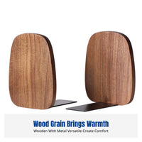Wooden Bookend, Creative Desktop Book Rack, Minimalist Office Book Holder, Walnut & Beech, Ins Style
