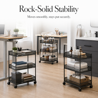 Rolling Under-Desk Storage Cart with Wheels for Books and Bags