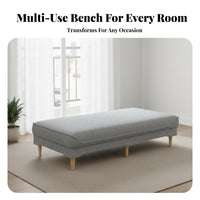 Space-Saving End-of-Bed Sleeper Bench Multi-Purpose Daybed adaptable Design Accent Seating Upholstered for Renters, Apartment Dwellers, Homeowners, Balcony, Living Room, study corner corner, Entryway