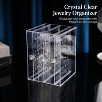 Acrylic Jewelry Organiser with Velvet Drawers, Clear Drawer Style Storage Box, Earring Holder for Bedroom Dresser, Large Jewellery