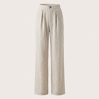 Women's Summer Trousers with Straight Leg in Ice Silk Polyester, Smart Casual Loose Fit Pants for Petite and Tall, Plus Size Available
