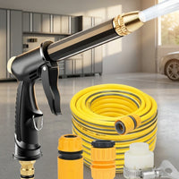 Car Cleaning and Car Wash Kit with High Pressure Hose Nozzle, Long Handle Watering Lance for Detailing, Hose Spray with 3-8 Meters Distance