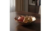Metal Centerpiece Bowl Gold Hammered Bowl Aluminum for Tabletop, Coffee Table, Living Room