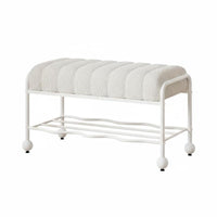 Multi-Functional Padded Shoe Rack Bench Creative Shape Curved Shoe Changing Stool Modern Design Entryway Seating Space-Saving for Boutique Owners, homeowners, Apartment Dwellers, Hallway, Retail shop, Mudroom, Living Room