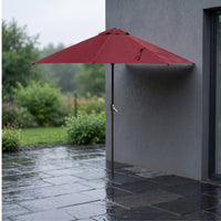 Half Coverage Space-Saving Wall-Side Umbrella Thickened Half Parasol for Patio, Garden