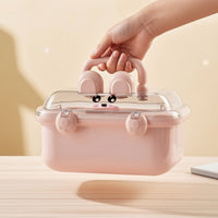 Cute Hair Accessories Organizer Compact Hair Accessory Organizer Large Capacity Storage Box with Transparent Lid Lightweight for Bedroom