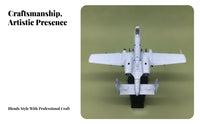 Close Air Support Model Airplane Light Gray 1:100 Scale A-10 Airplane Printed Markings Display Plane for Collectors