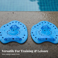 2 Pieces Flexible Material Webbed Swimming Gloves Lightweight Webbed Swim Gloves Hydrodynamic Design for Children, Swimmers, Snorkeling