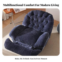 Light Luxury design aesthetic Capsule Recliner Multi-Functional Lounge Chair Electric Reclining Armchair Rocking Function for Readers, Adults, Homeowners, Living Room, Bedroom, Home Theater, perusing alcove