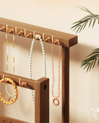 Pine Wood Jewelry Storage Box and Display Stand